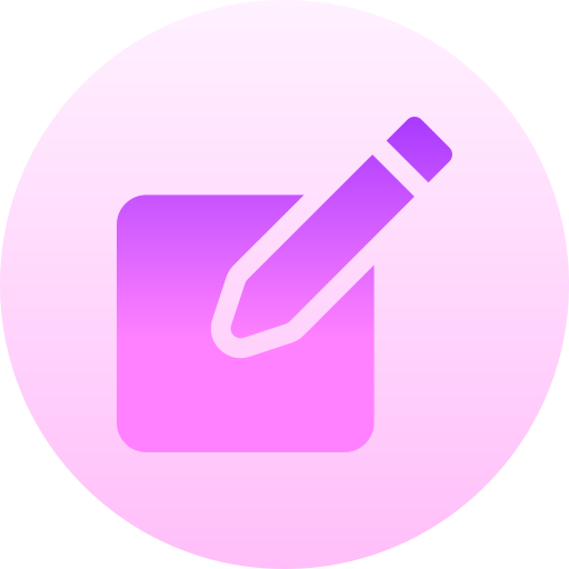 schrijven Basic Gradient Circular icoon