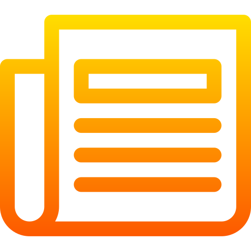 신문 Basic Gradient Lineal color icon