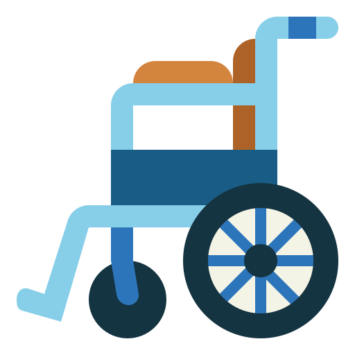 rolstoel Smalllikeart Flat icoon