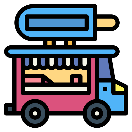 camion de helados Smalllikeart Lineal Color icono