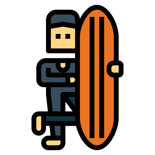Surfboard Smalllikeart Lineal Color icon