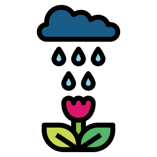 deszczowy Smalllikeart Lineal Color ikona