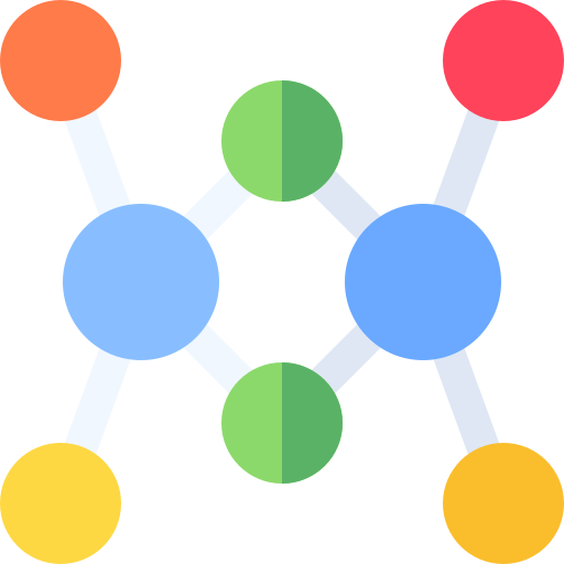 molecuul Basic Rounded Flat icoon