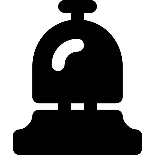 campanello dell'hotel Basic Black Solid icona