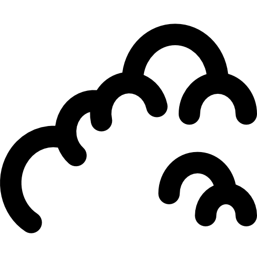 des nuages Basic Black Outline Icône