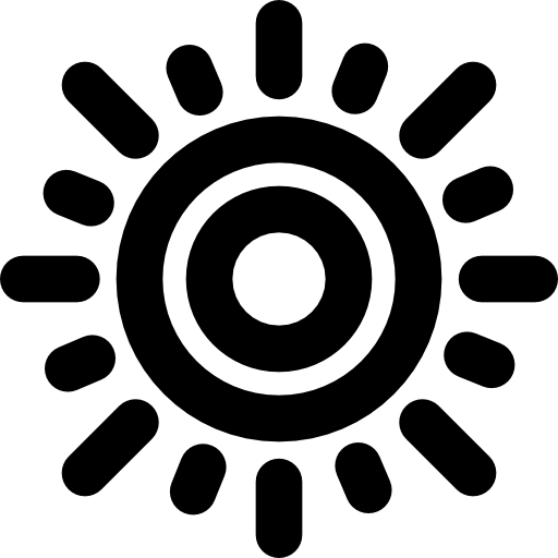 słoneczny Basic Black Outline ikona