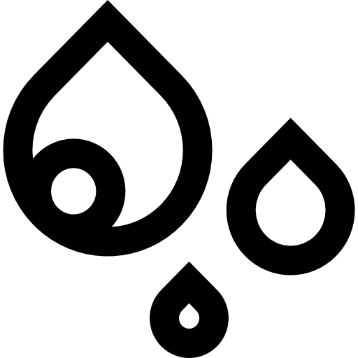 krople deszczu Basic Black Outline ikona