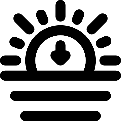 zachód słońca Basic Black Outline ikona
