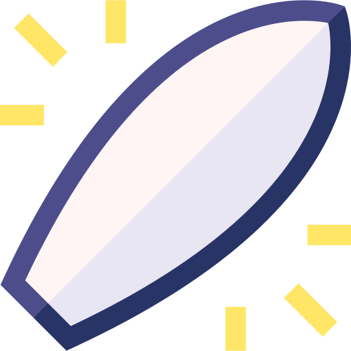서핑 보드 Basic Straight Flat icon