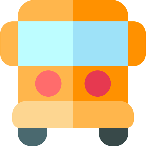 autobus szkolny Basic Rounded Flat ikona