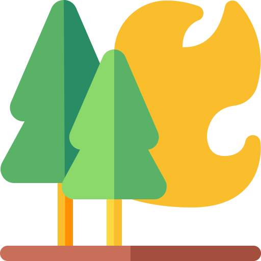 pożar lasu Basic Rounded Flat ikona