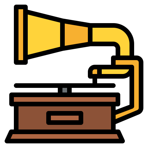 Gramophone Iconixar Lineal Color icon