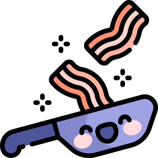 bacon Kawaii Lineal color Icône