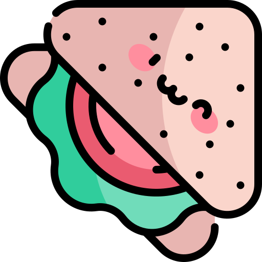 Бутерброд Kawaii Lineal color иконка
