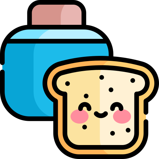 toast Kawaii Lineal color ikona