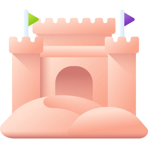 castelo de areia 3D Color Ícone