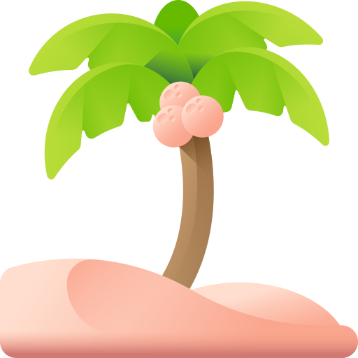 drzewo kokosowe 3D Color ikona