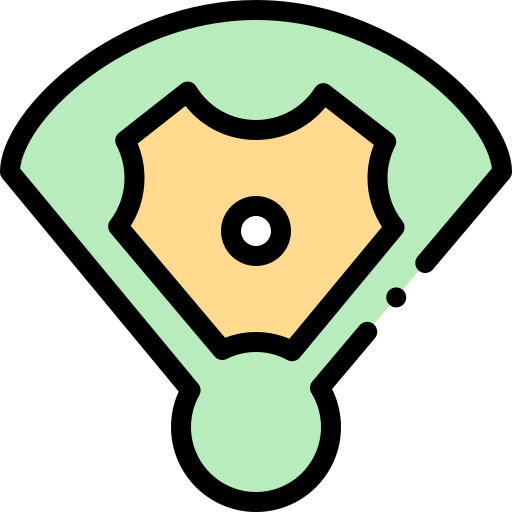 Baseball field Detailed Rounded Lineal color icon