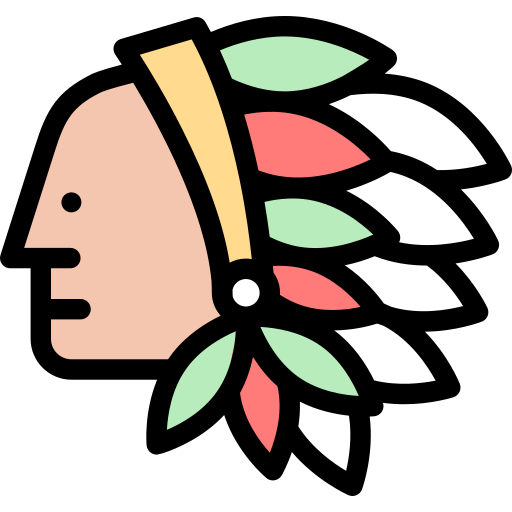 Native american Detailed Rounded Lineal color icon