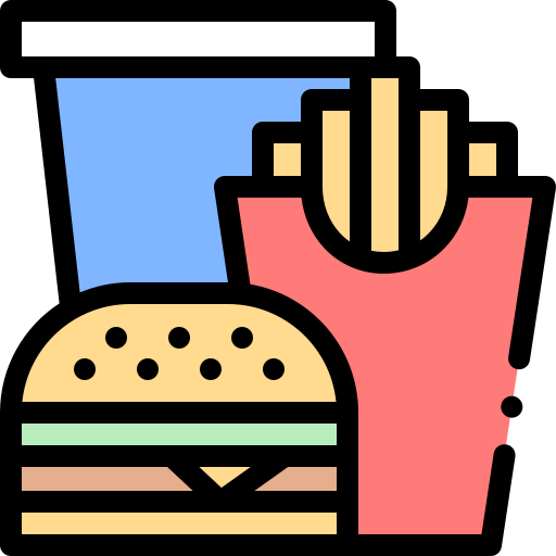 fast food Detailed Rounded Lineal color icon