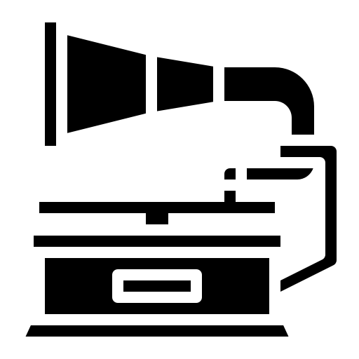 gramofone Iconixar Glyph Ícone