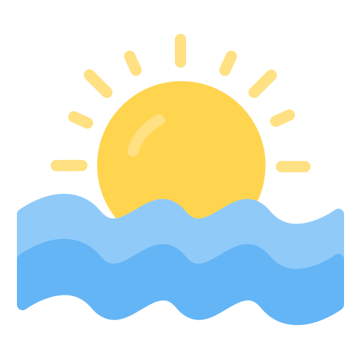 zachód słońca na plaży Generic Flat ikona