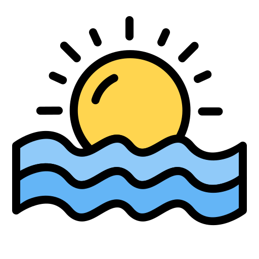 Beach sunset Generic Outline Color icon