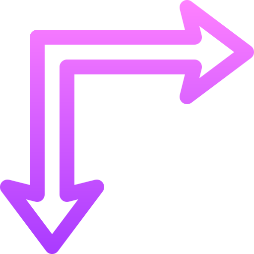 右矢印 Basic Gradient Lineal color icon