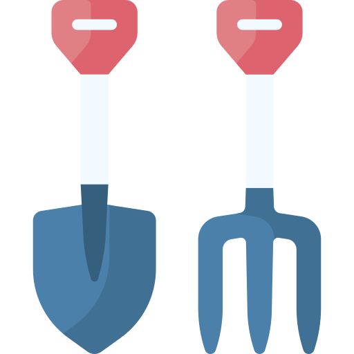 Shovel and rake Special Flat icon