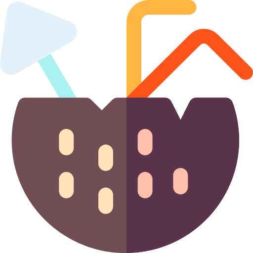 boisson à la noix de coco Basic Rounded Flat Icône