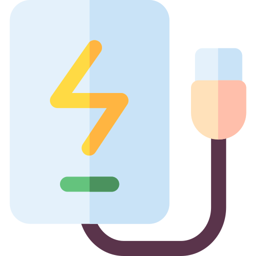 powerbank Basic Rounded Flat icon