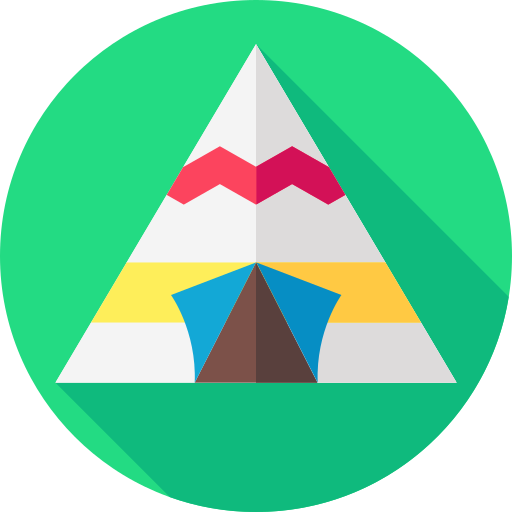 Teepee Flat Circular Flat icon