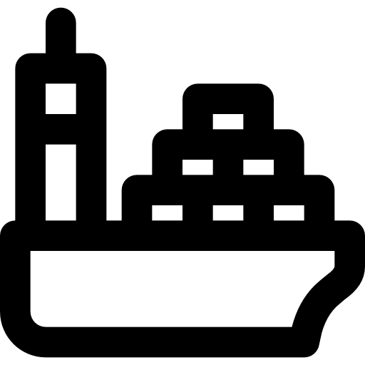 frachtschiff Basic Black Outline icon
