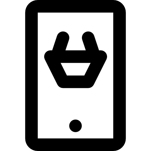 téléphone intelligent Basic Black Outline Icône