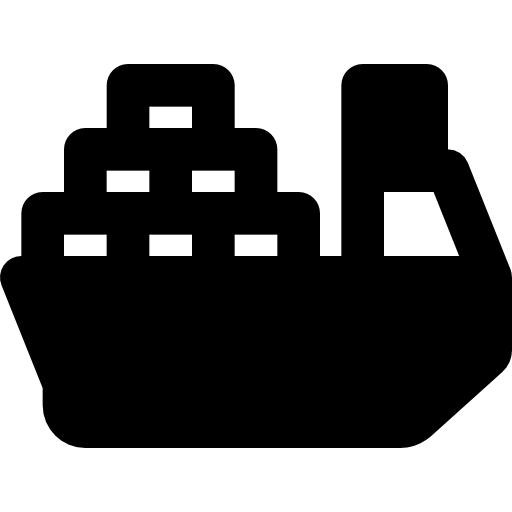 Cargo ship Basic Black Solid icon