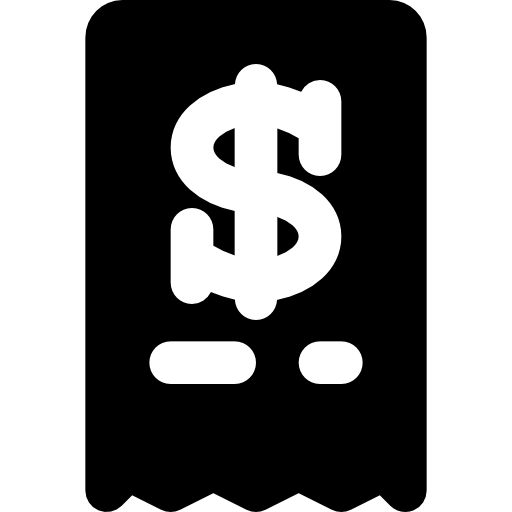 Invoice Basic Black Solid icon