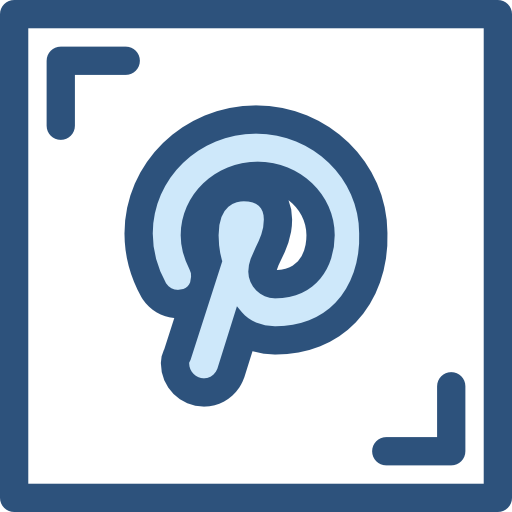 pinterest Monochrome Blue icono