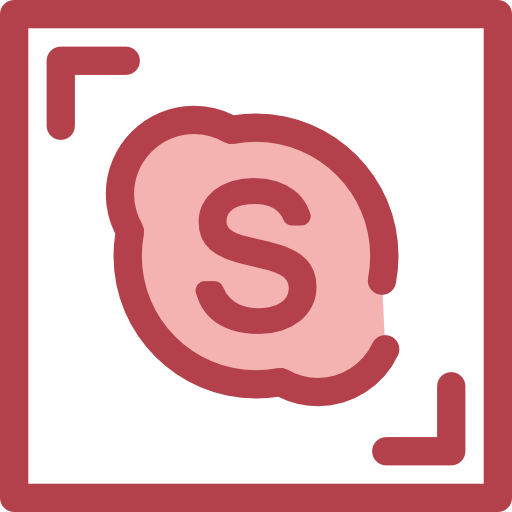skype Monochrome Red icona