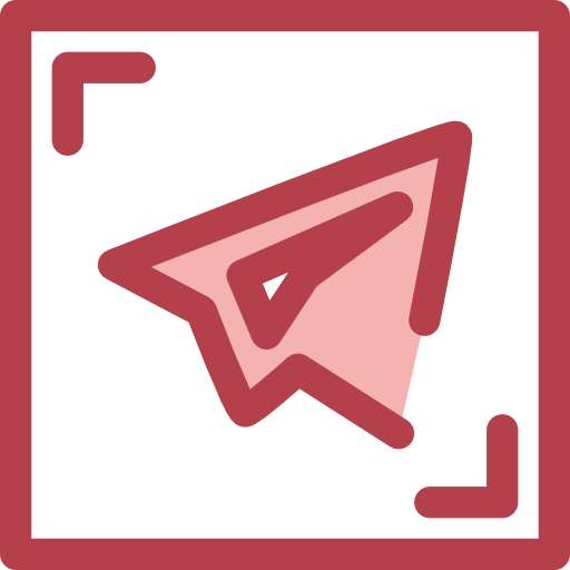 telegram Monochrome Red icoon