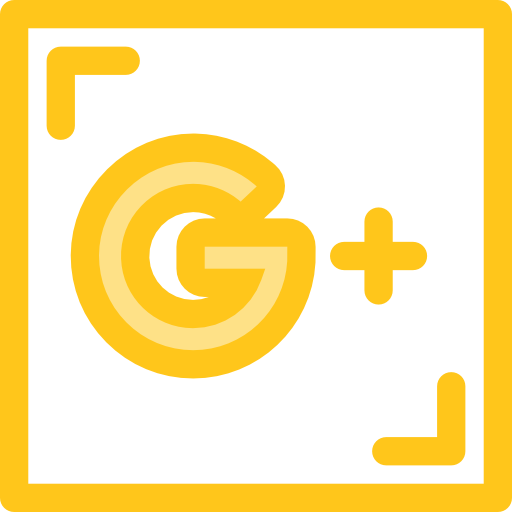 Google plus Monochrome Yellow icon