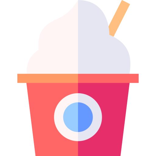 bevroren yoghurt Basic Straight Flat icoon