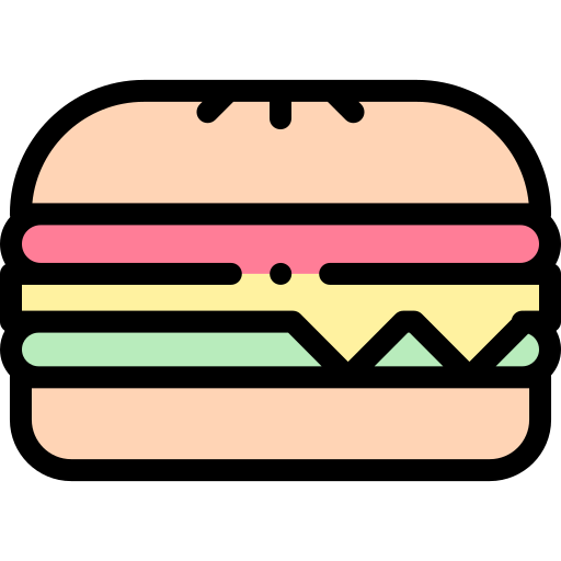 Burger Detailed Rounded Lineal color icon