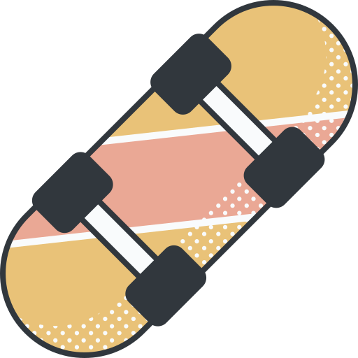 skateboard Detailed Offset Lineal color icon