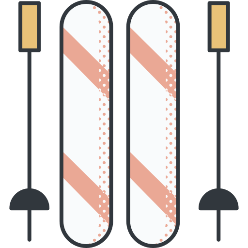 Ski Detailed Offset Lineal color icon