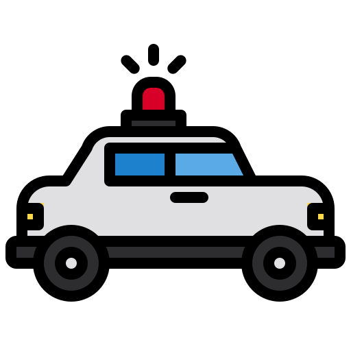 carro de polícia xnimrodx Lineal Color Ícone