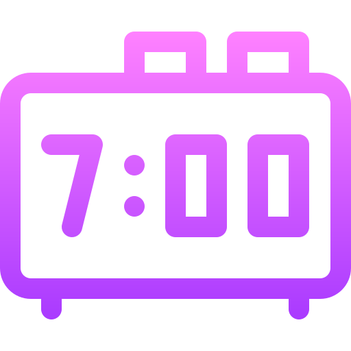 Digital alarm clock Basic Gradient Lineal color icon