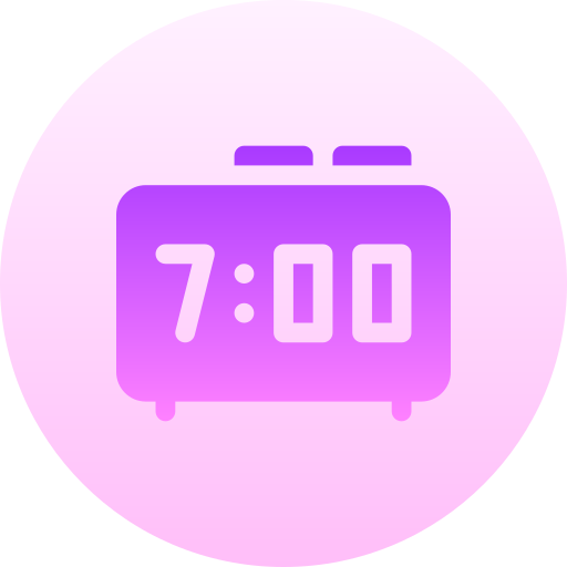 Digital alarm clock Basic Gradient Circular icon