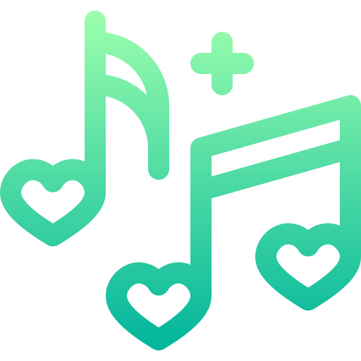 Musical notes Basic Gradient Lineal color icon