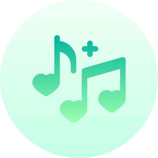 muziek noten Basic Gradient Circular icoon