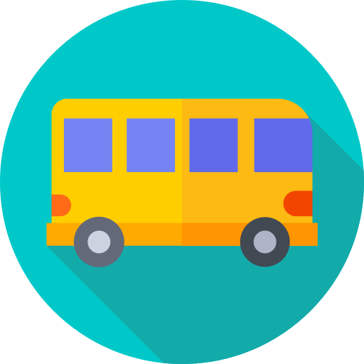 autobús escolar Flat Circular Flat icono